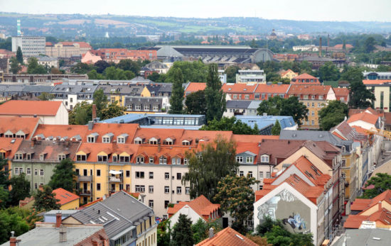 Blick von der Martin-Luther-Kirche Richtung Altstadt