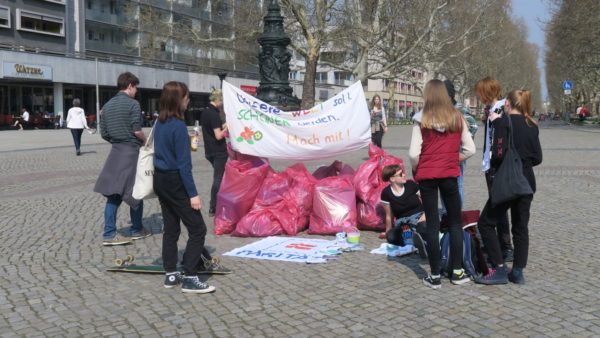 Bereits am vergangenen Freitag hatten Jugendliche bei einem Trash-Mob Müll an den Elbwiesen eingesammelt. Sie wollten mit der Aktion auf die Freiwilligendienste aufmerksam machen.