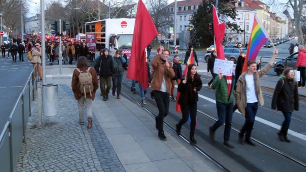 Demonstration am Albertplatz