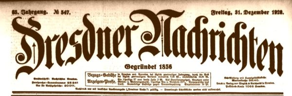 Dresdner Nachrichten vom 31. Dezember 1920