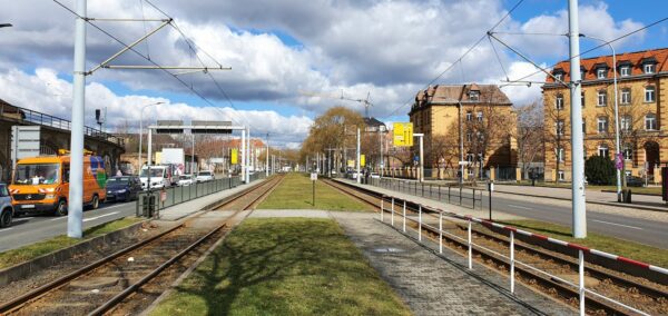 Müssen am Wochenende ohne Bahn auskommen - Großenhainer und Hansastraße