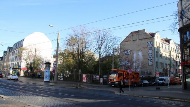 Eine der letzten Brachen in der Neustadt an der Königsbrücker Straße 