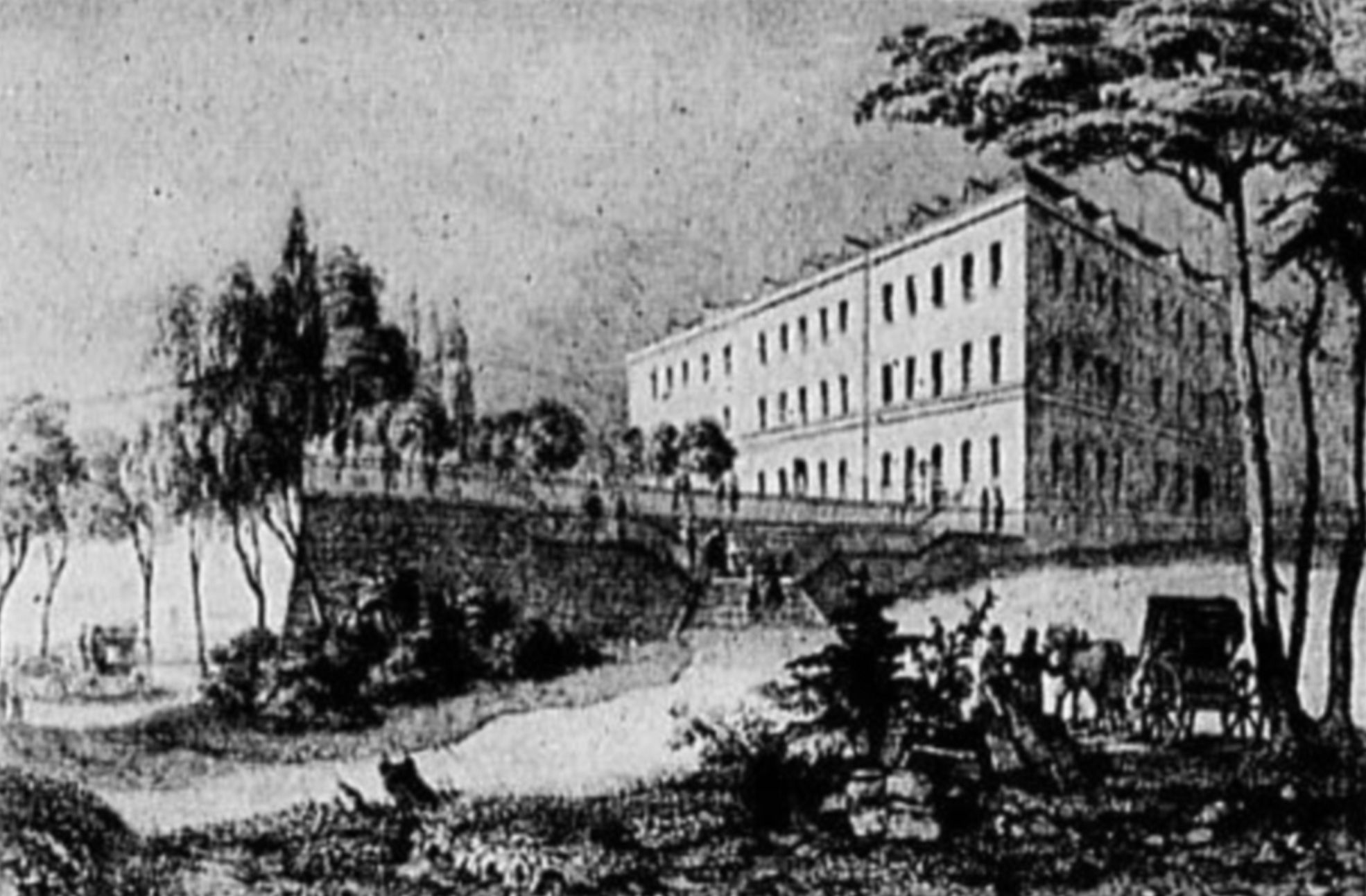 Brauereigebäude am Waldschlößchen um 1836