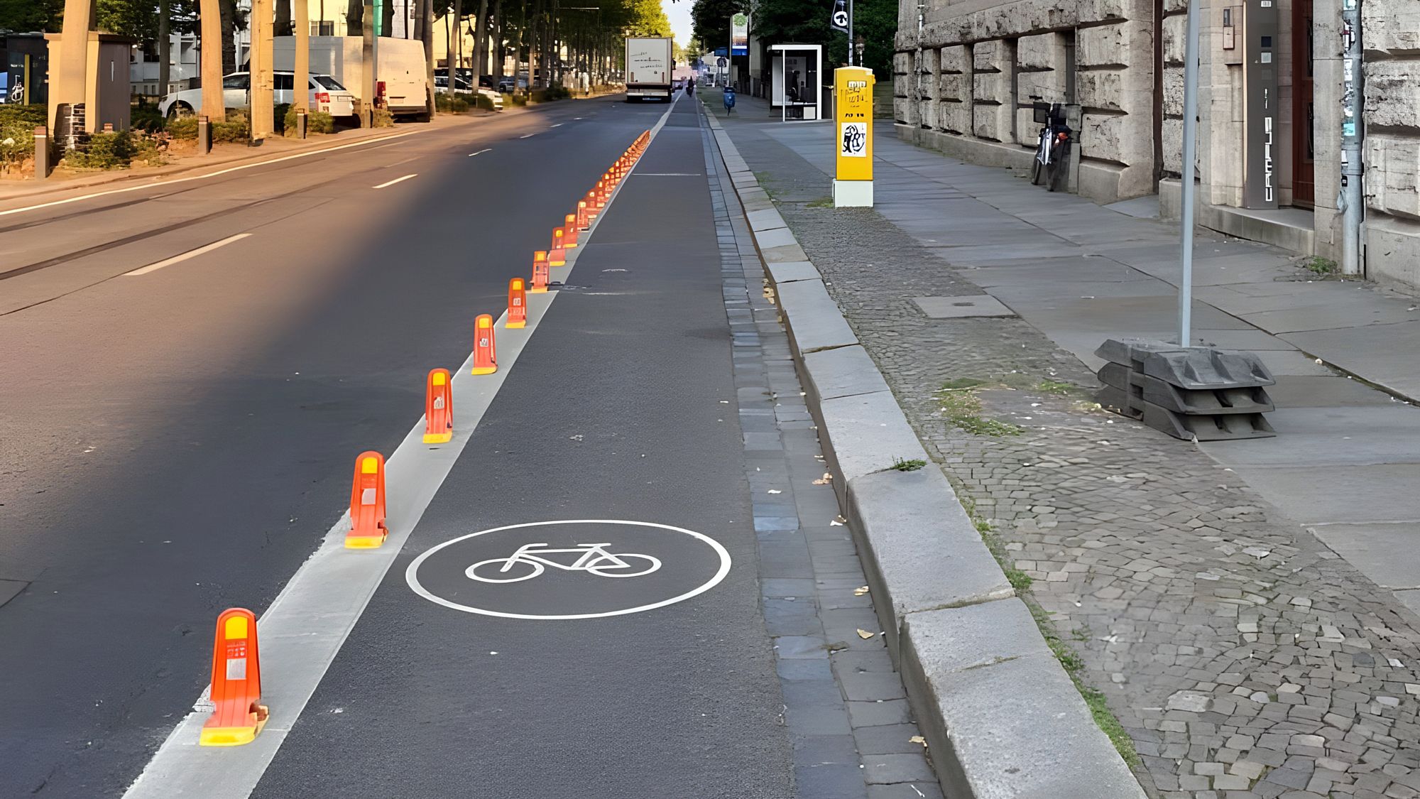 Solche Poller werden in Leipzig genutzt, um den Radstreifen zu schützen. Foto: SPD Dresden