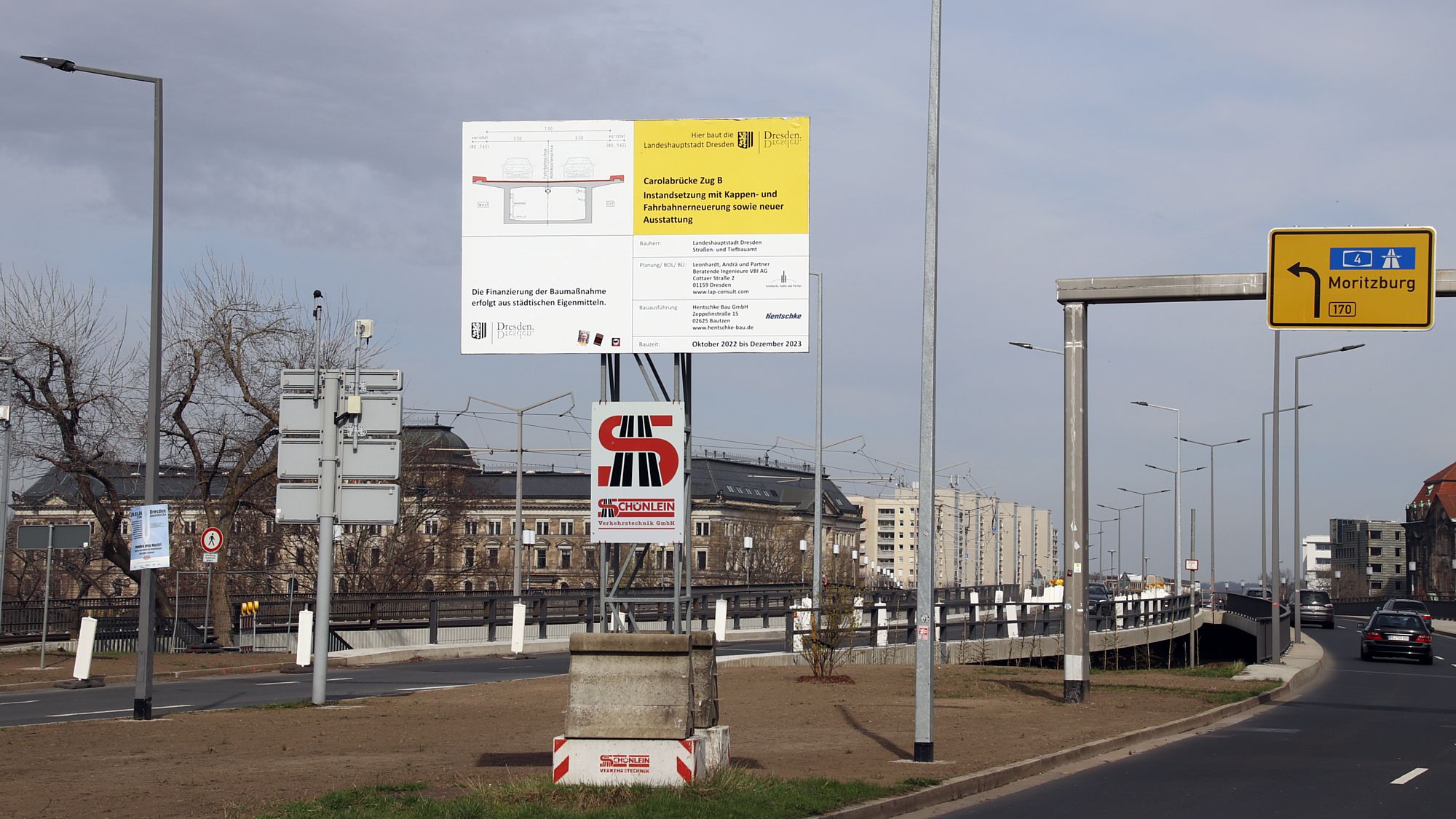 Arbeiten am mittleren Zug der Carolabrücke. Foto: Marius Noack