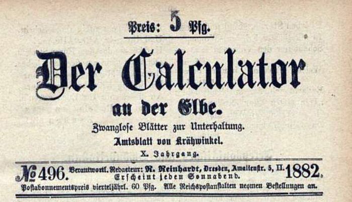 Der Calculator von 1882.