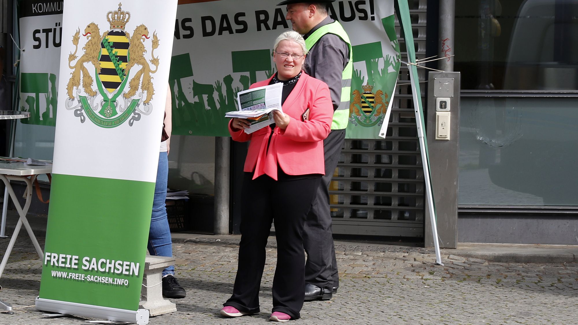 Spitzenkandidatin der "Freien Sachsen" Katja Kaiser. Foto: Anton Launer