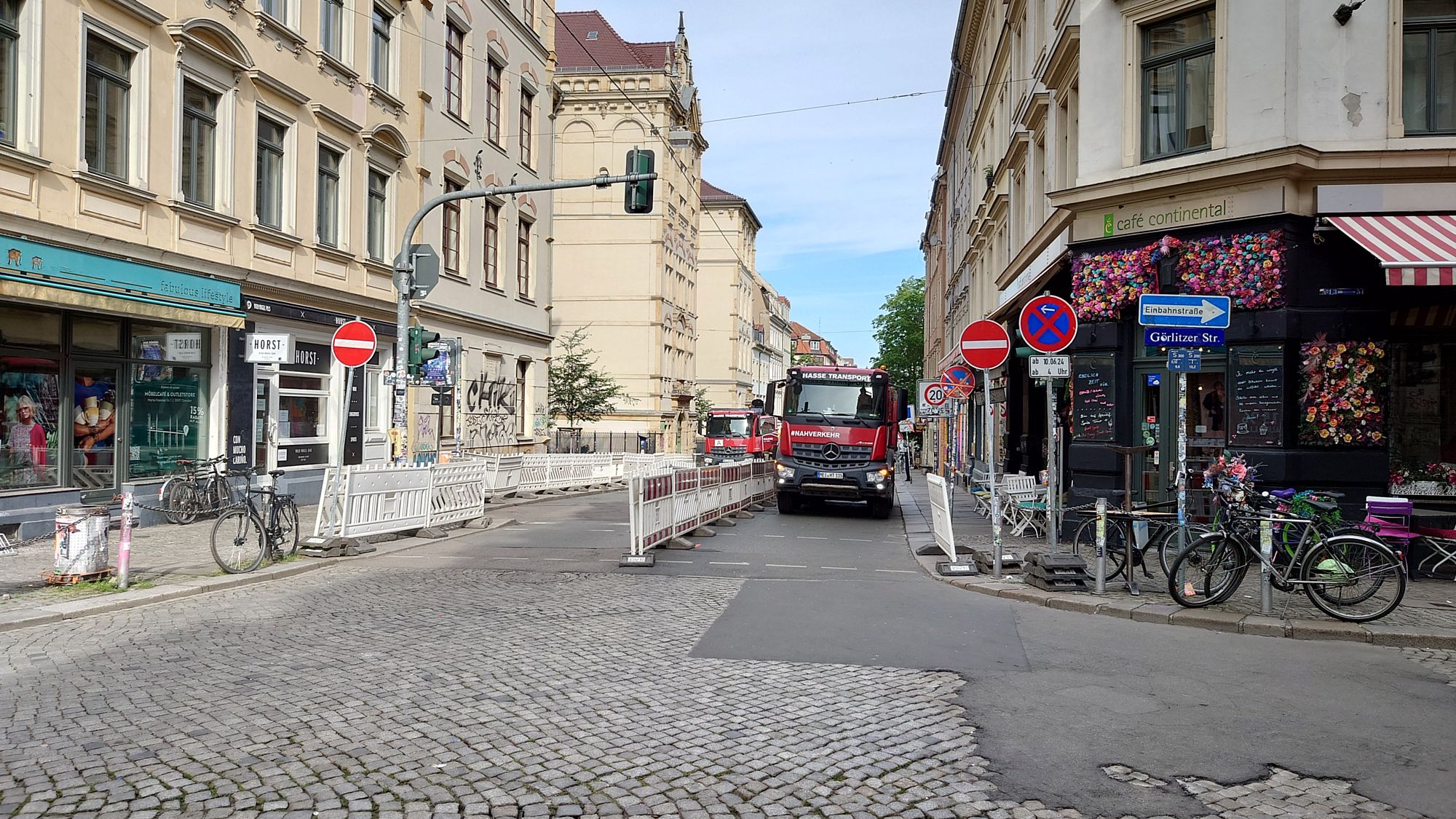 Reparatur der Louisenstraße hat begonnen. Foto: Anton Launer