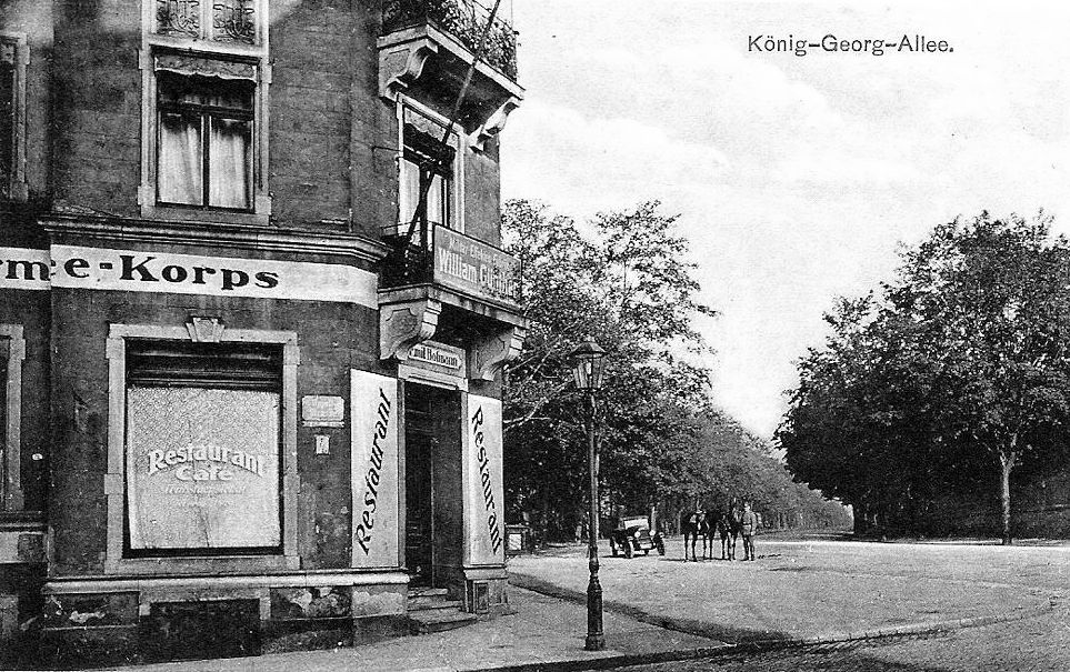 Restaurant zum 12. Armeekorps an der König-Georg-Allee, zeitgenössische Postkarte