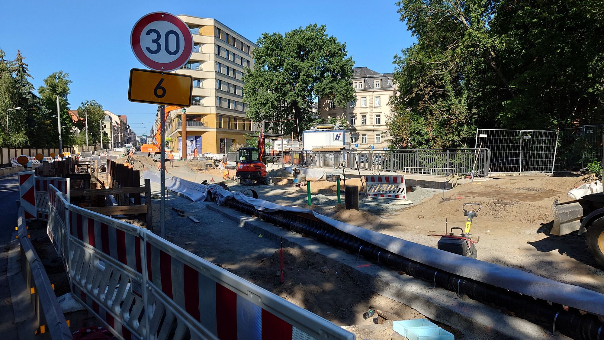 Baustelle an der Prießnitzbrücke, Bautzner Straße - Foto: Anton Launer