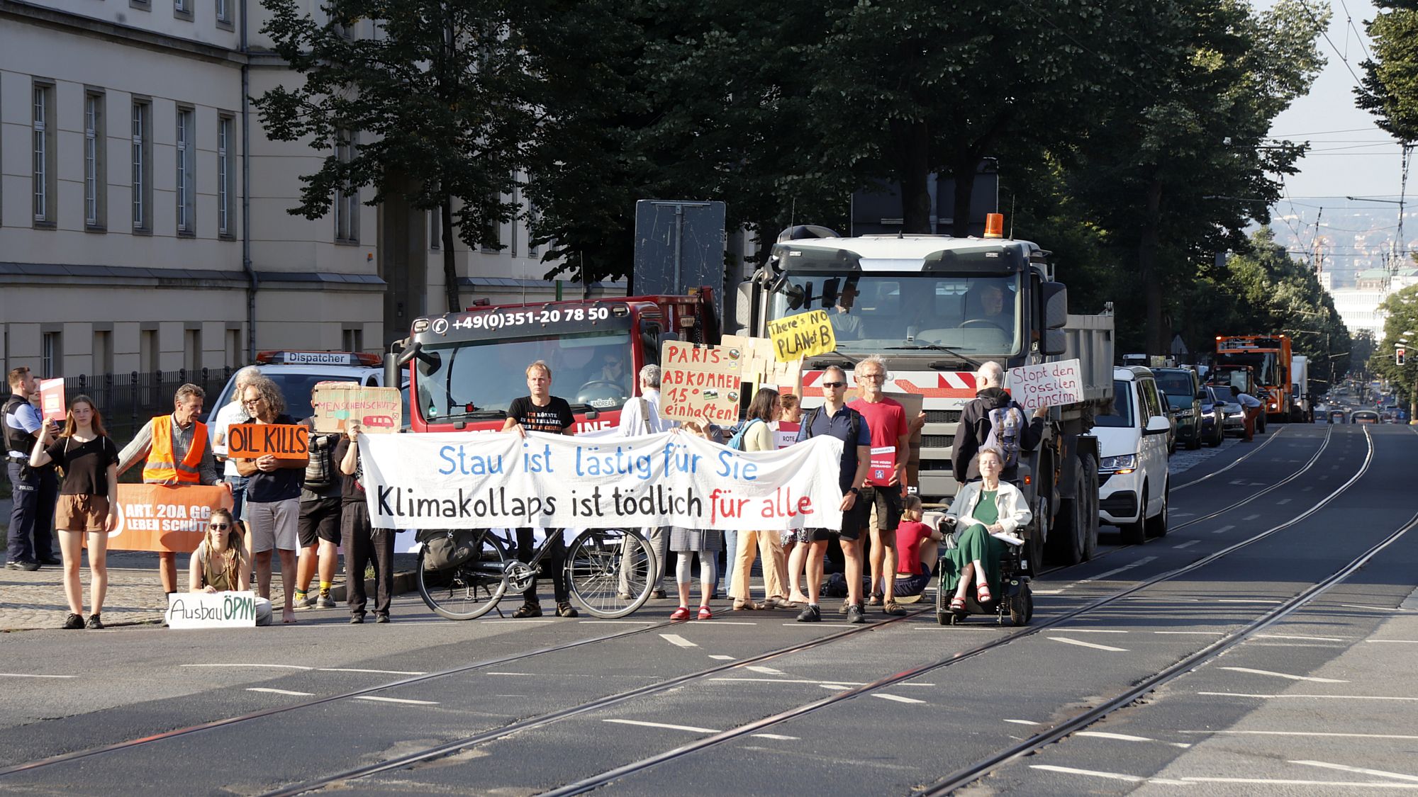 Die Blockaden dauerten jeweils sieben Minuten. Foto: Anton Launer