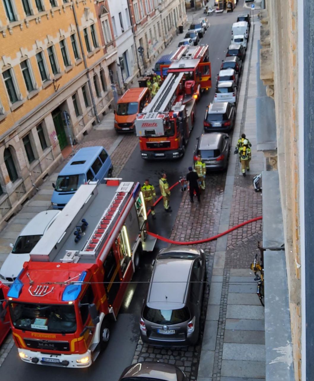 Feuerwehreinsatz auf der Prießnitzstraße - Foto: privat