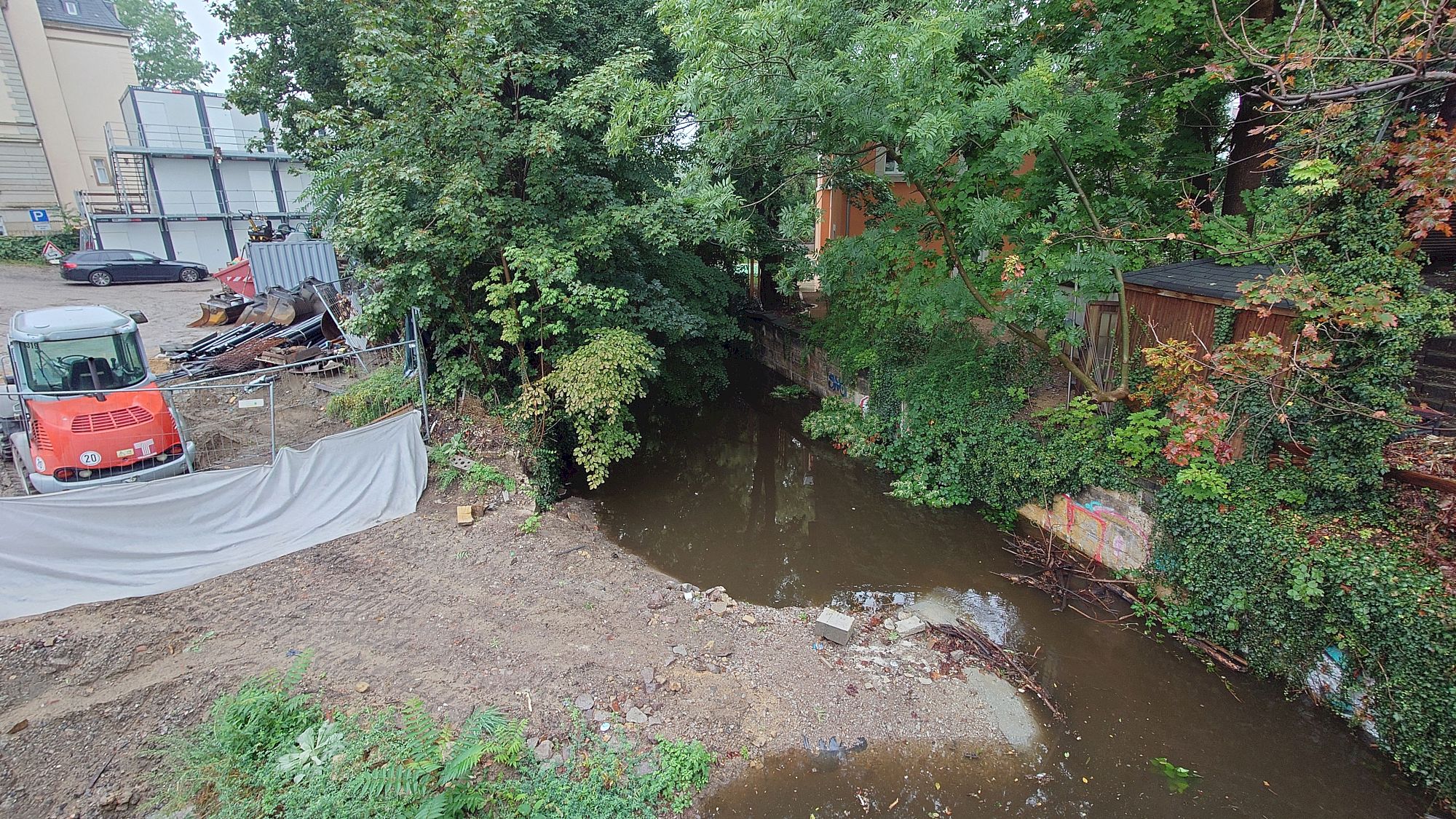 Prießnitz von der Bautzner Straße aus gesehen. Foto: Anton Launer