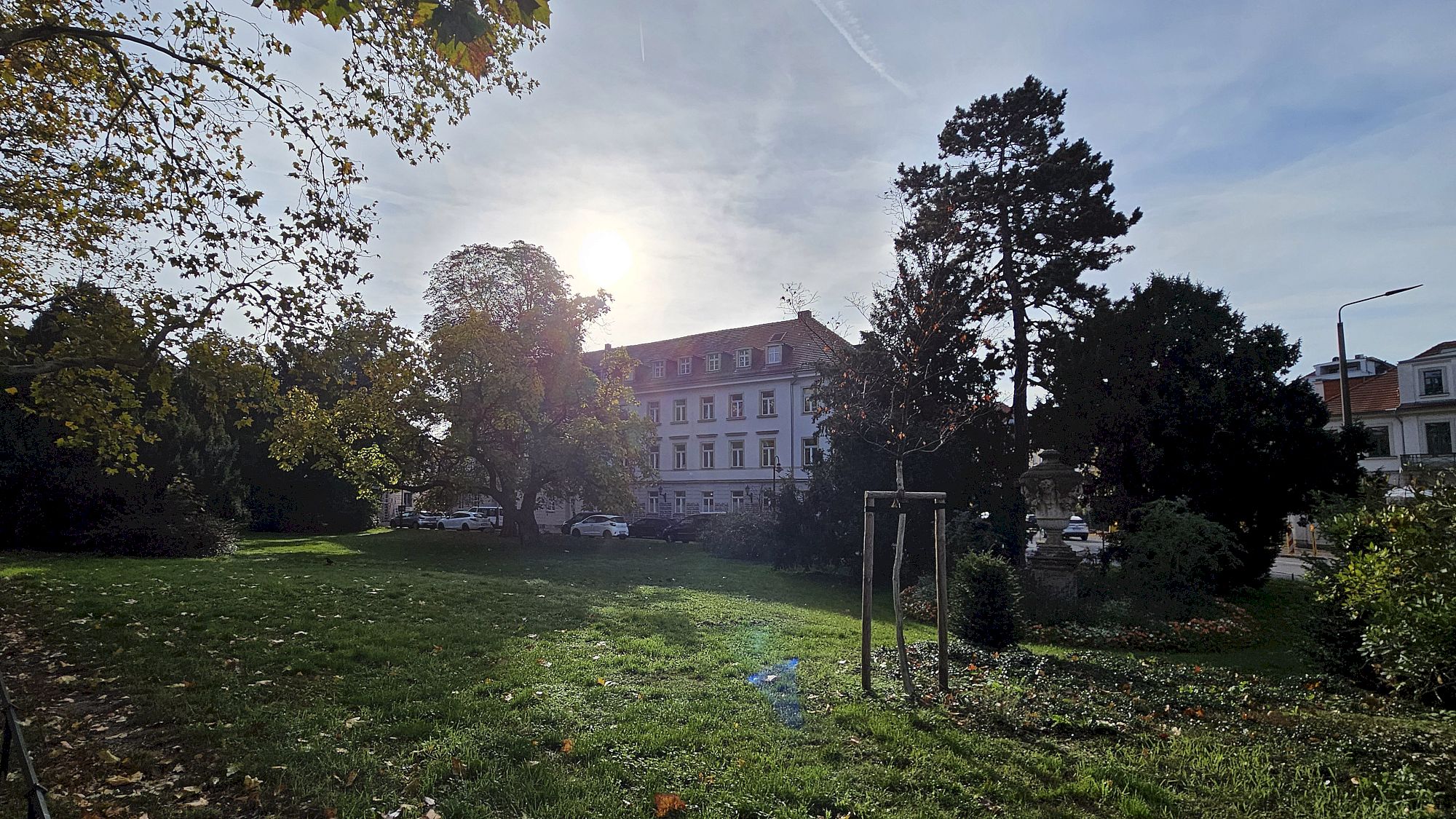 Im Hintergrund das Gebäude der Stadtmission Dresden. Foto: Anton Launer