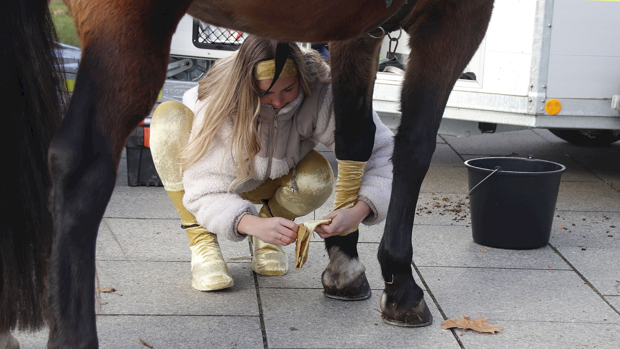 Die goldene Reiterin Lilly Baumann schmückt Apollo. Foto: Anton Launer