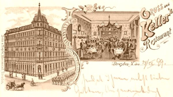 Kellers Restaurant - zeitgenössische Postkarte