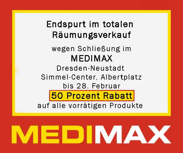 Räumungsverkauf im Medimax